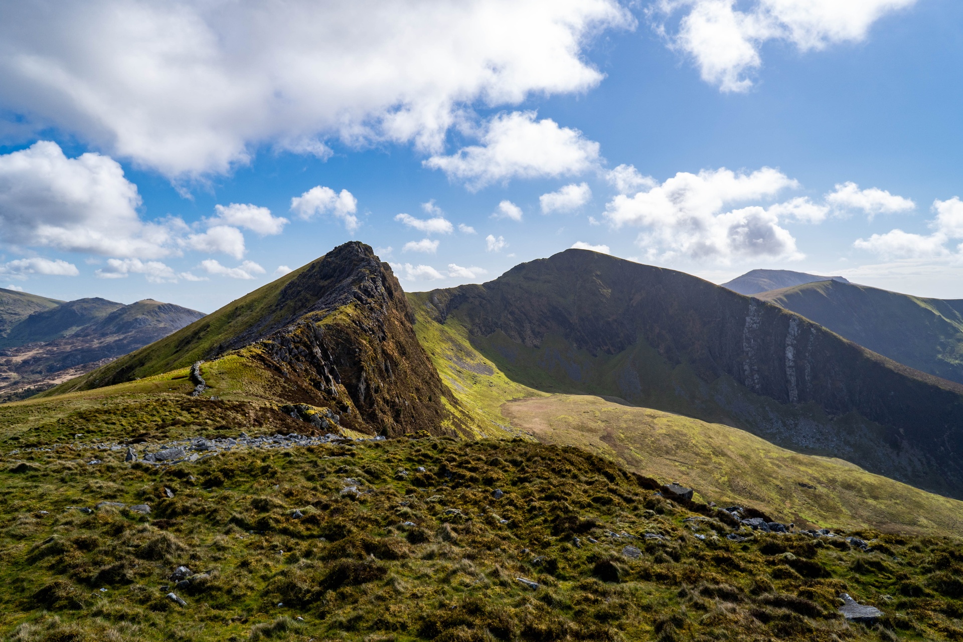Nantlle Ridge with Y Garn in the distance