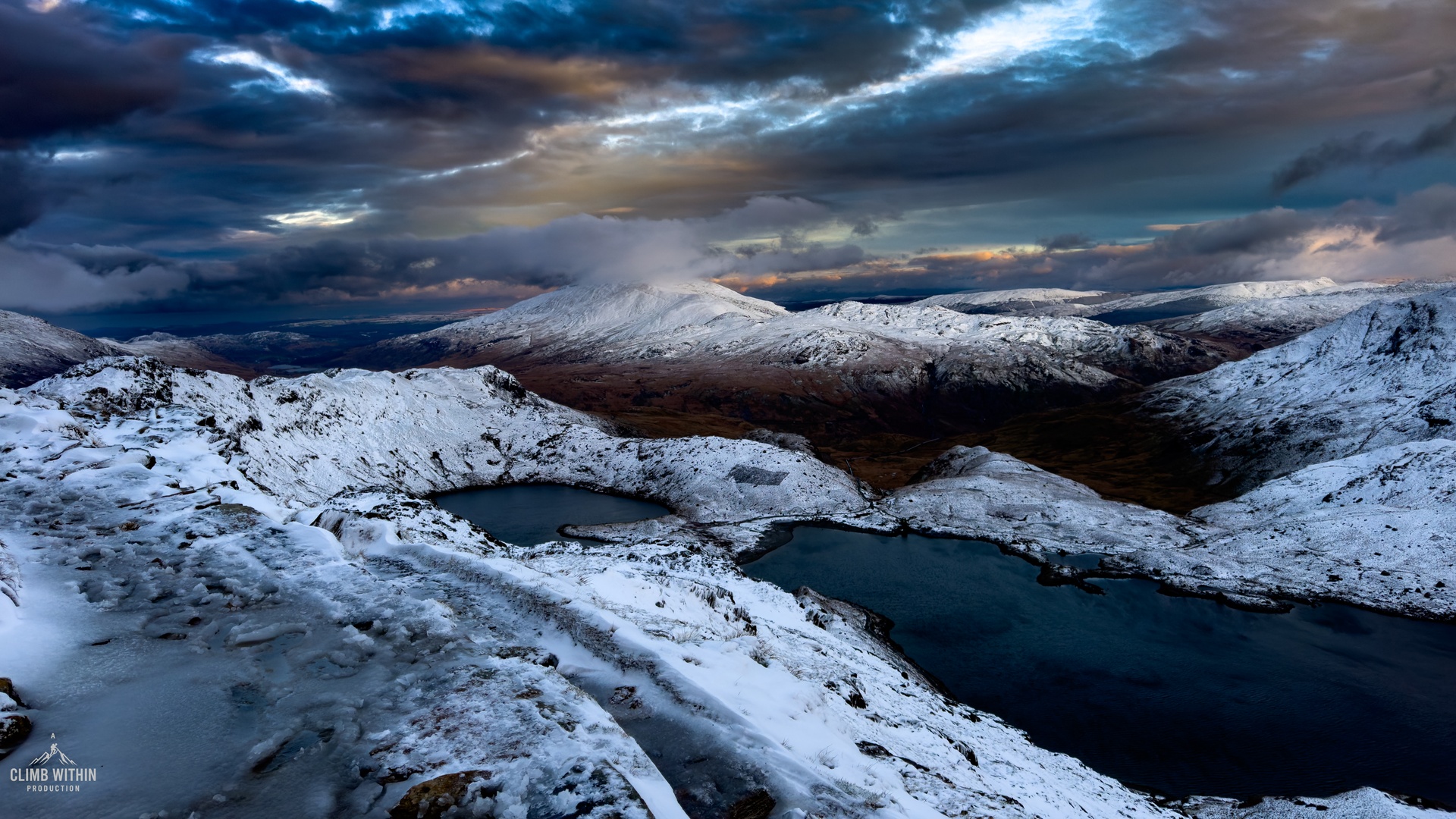 Snowdonia ridge and valley view