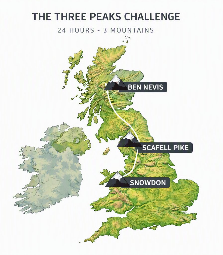 UK Three Peaks Challenge mountain landscape
